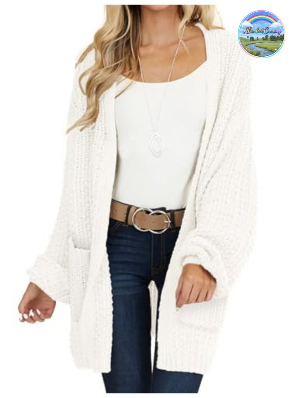 MEROKEETY Womens Chunky Knit Cardigan Long Sleeve Open Front Sweater